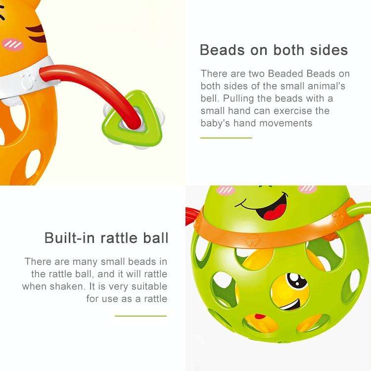 Baby Animal Soft Plastic Can Bite Hand Toy Baby Educational Toys(Polar Bear)