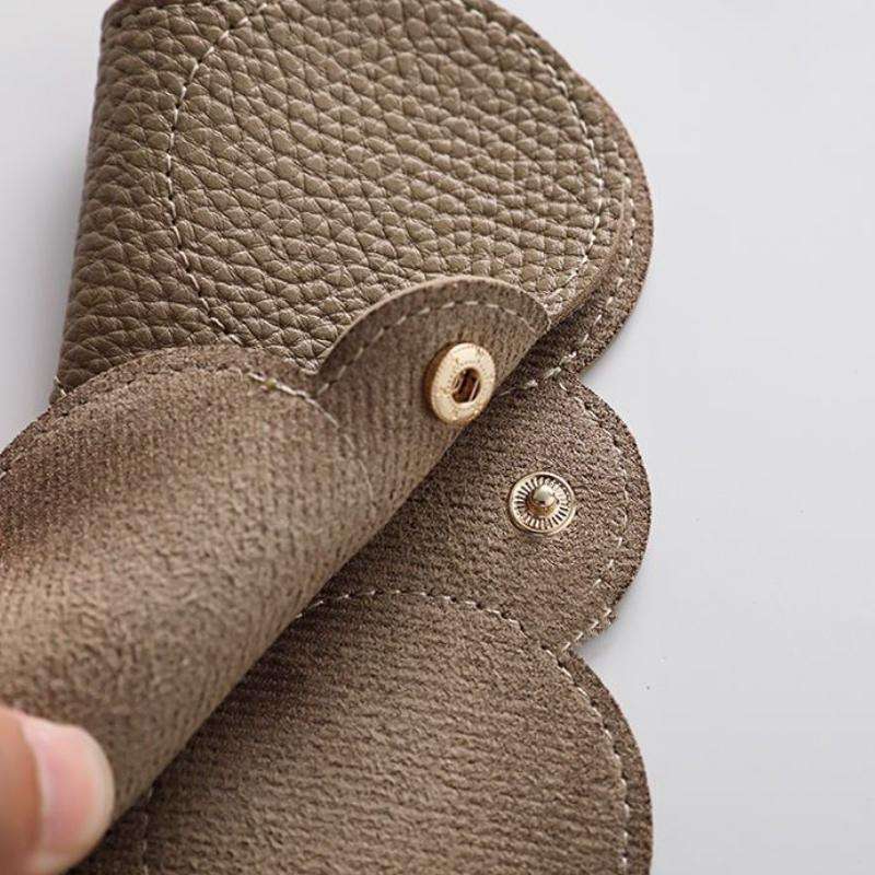 3pcs Portable Glasses Storage Bag Jewelry Clip Pouch(Khaki)
