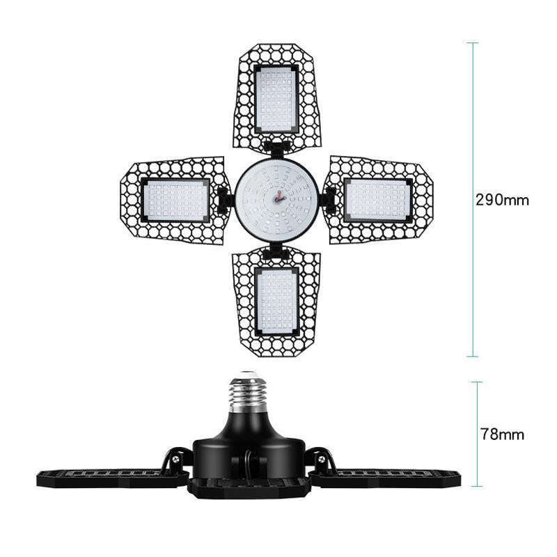 150W LED Garage Light Factory Warehouse Folding Four-Leaf Lamp(Cold White Light)