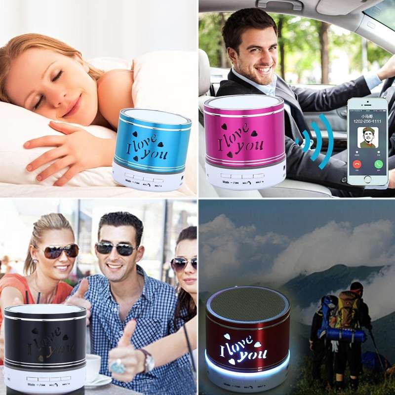 A9L Mini Portable Bluetooth Stereo Speaker with RGB LED Light, Built-in MIC, Support Hands-free C...
