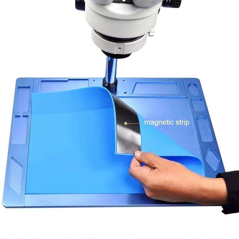 Aluminum Alloy Multi-function Microscope Base Workbench Electronic Mat Welding Blanket (Blue)