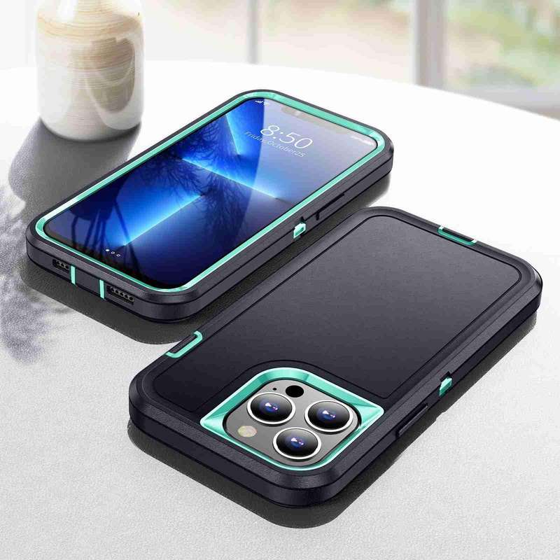 For iPhone 12 / 12 Pro Life Waterproof Rugged Phone Case(Dark Blue + Light Blue)