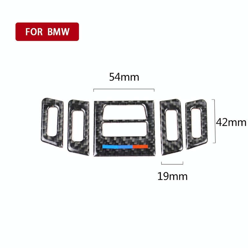 5 PCS Low Matching Three Color Carbon Fiber Car Air Outlet Decorative Sticker for BMW E90 / E92 /...