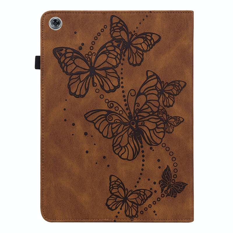 For Huawei MediaPad M5 Lite 10 inch Embossed Butterfly Pattern Horizontal Flip Leather Tablet Cas...