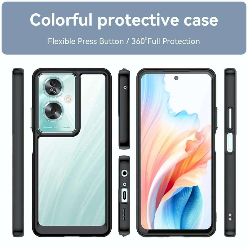 For OPPO A79 5G Colorful Series Acrylic Hybrid TPU Phone Case(Black)