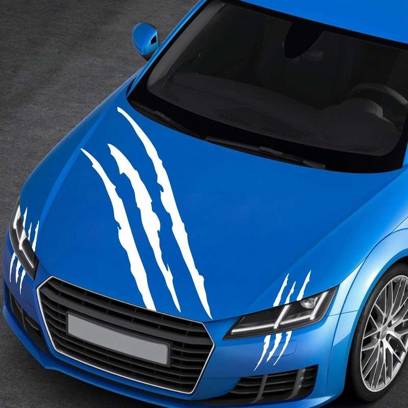 D-865 Claw Scratches Pattern Car Modified Decorative Sticker(White)