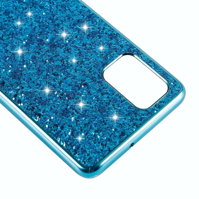 For Samsung Galaxy A73 Glitter Powder Shockproof TPU Phone Case(Blue)