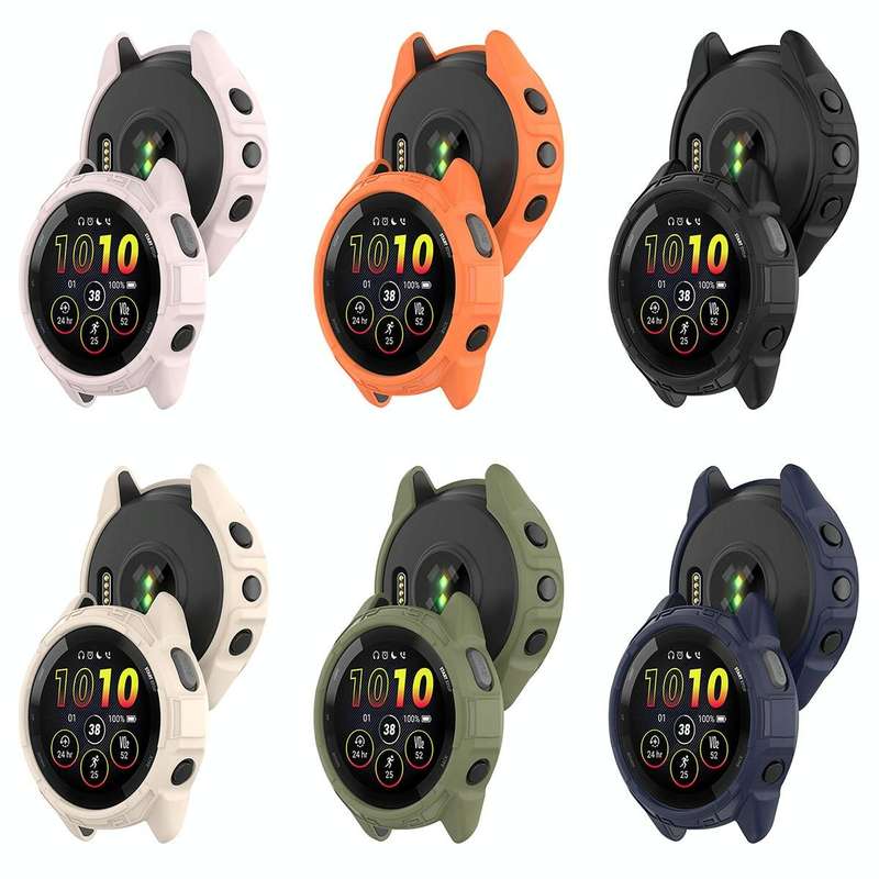 For Garmin Forerunner 265 Armor Hollow Watch Protective Case(Black)