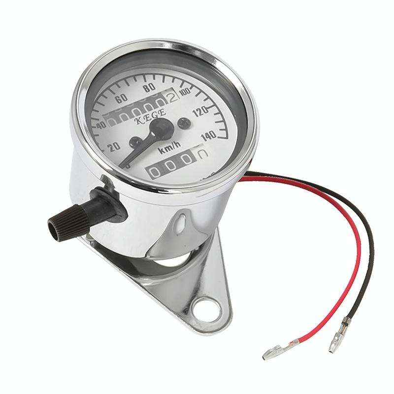 Motorcycle Retro Modified Odometer Speedometer Kilometer (Silver)