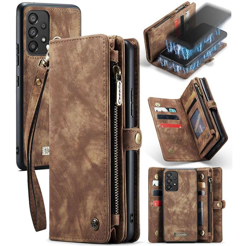 For Samsung Galaxy A53 5G CaseMe-008 Detachable Multifunctional Horizontal Flip Leather Case(Brown)