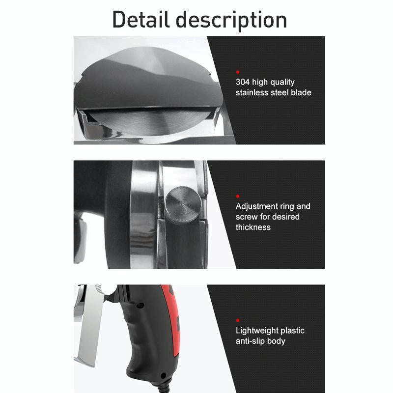Portable Meat Slicer Electric Meat Cutter Turkish Barbecue Slicer, EU Plug