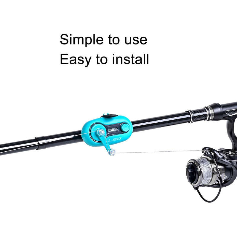 LEO 28152 Sea Rod Sound and Light Alarm Fishing Rod Prompt Alarm, Style: Turntable Blue