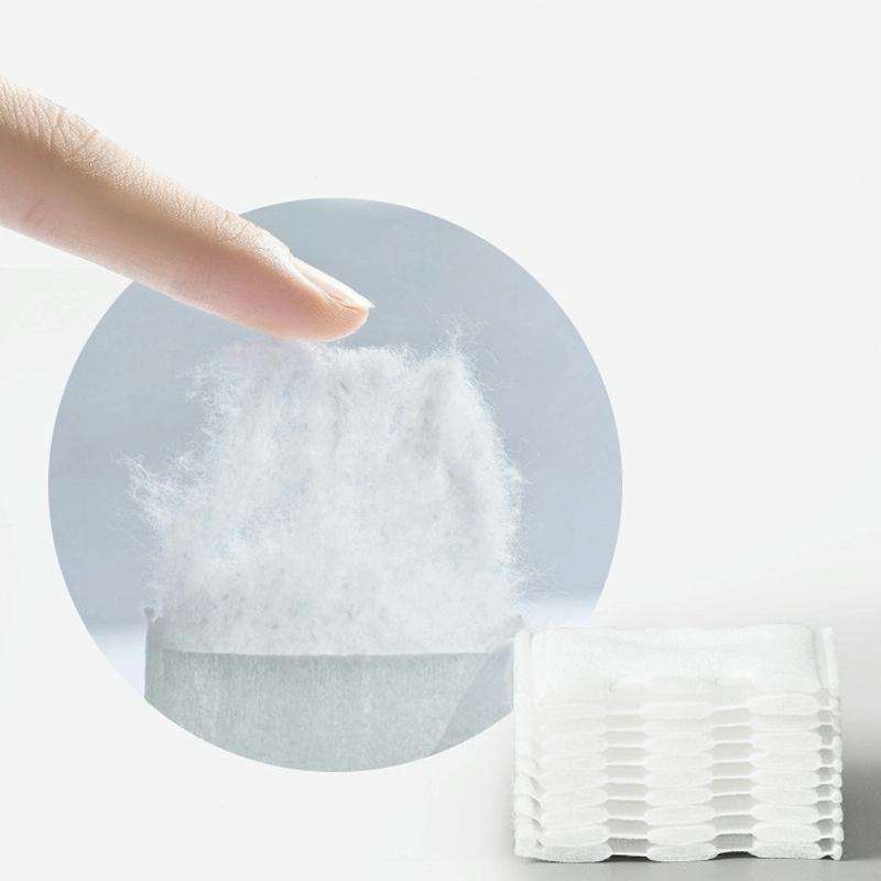 Automatic Push Type Transparent Cosmetic Cotton Storage Box With 50 Cotton Pads(Pink)