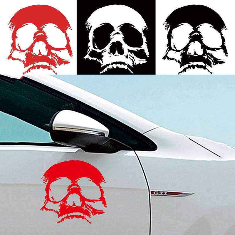 D-774 Evil Skull Pattern Car Modified Decorative Sticker(Black)