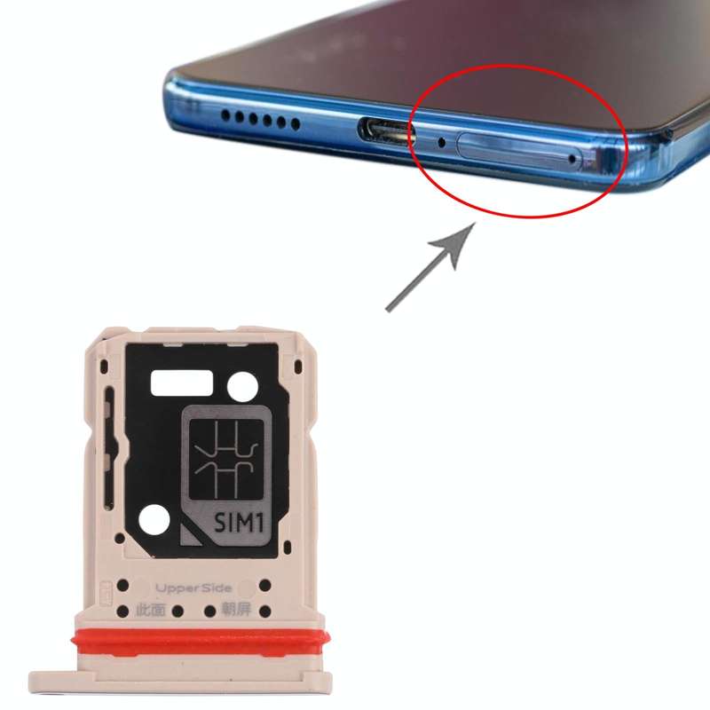For vivo V21 / V21 5G V2066 V2108 V2050 SIM Card Tray + SIM Card Tray / Micro SD Card Tray (Gold)
