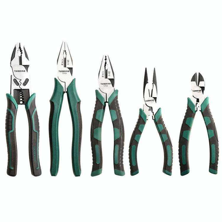 TUOSEN Multifunctional Crimping and Stripping Labor Saving Flat Pliers Vise Manual Wire Cutters, ...