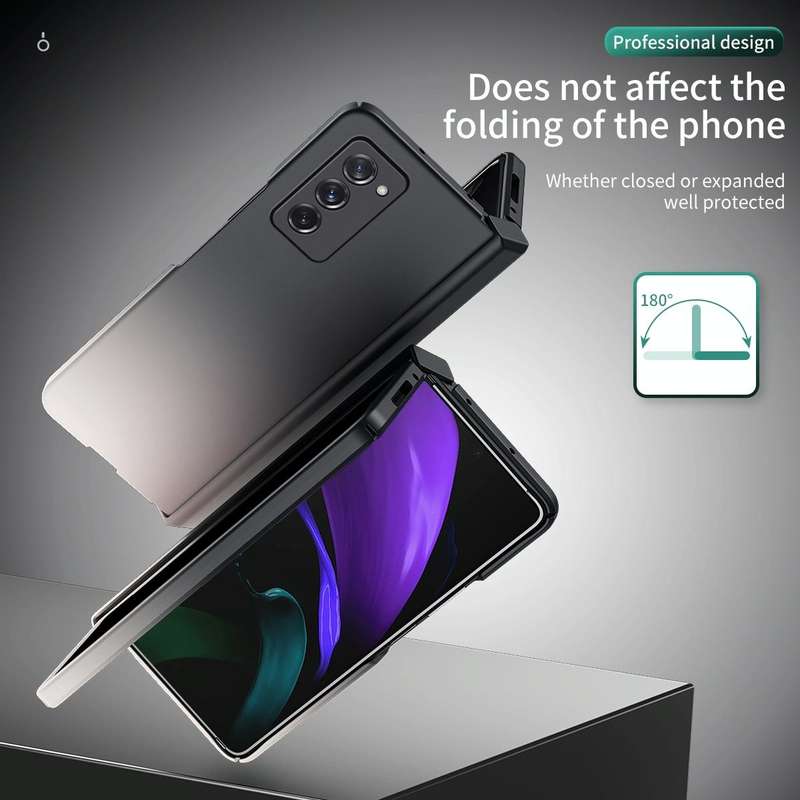 For Samsung Galaxy Z Fold2 5G Colorful Gradient Phone Case(Black White)