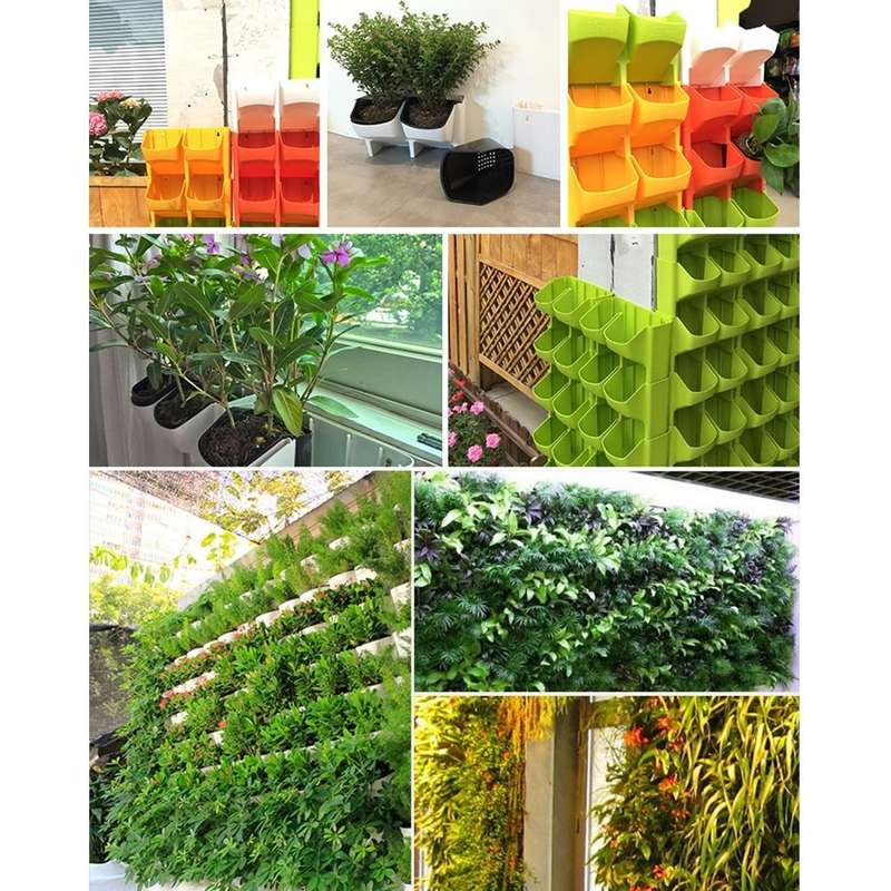PP Planter Flower Pot Wall Hanging Garden Hanging Stackable Garden Supplies(White)