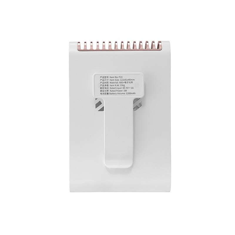 F13 Hanging Neck Fan Outdoor Portable USB Leafless Camera Mini Handheld Fan(White)