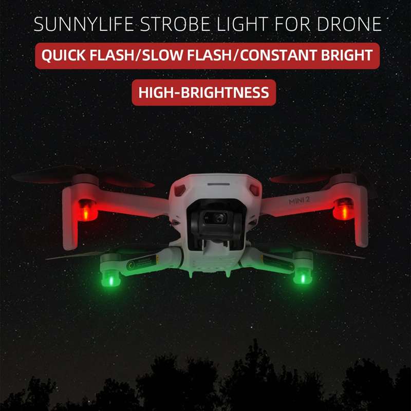 Sunnylife 2-Green + 2-Red Night Strobe LED Light Indicator Light for DJI Mavic 2 / Mini / Mavic A...