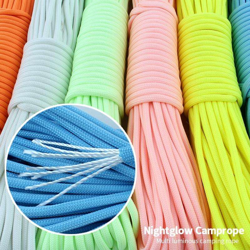 20m 9-Core Nylon+Polyester Full-light Outdoor Camping Tent Rescue Bundled Fluorescent Climbing Ro...