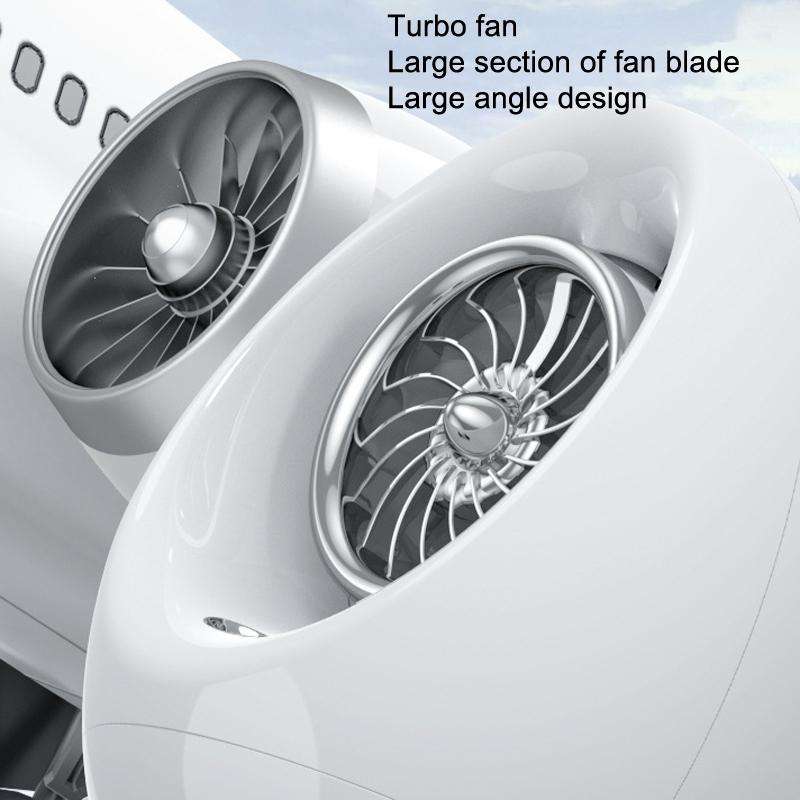 USB Quiet Double Spray Water Cold Fan Portable Desktop Fan(White+Silver)