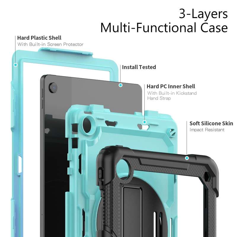 For Lenovo Tab M10 Plus 10.6 3rd Gen 2022 Silicone + PC Tablet Case(Light Blue + Black)