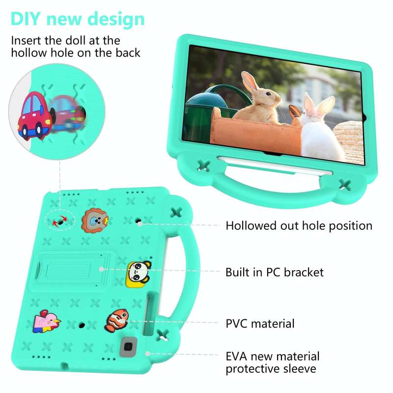 For Samsung Galaxy Tab S6 Lite 10.4 2020/2022 Handle Kickstand Children EVA Shockproof Tablet Cas...