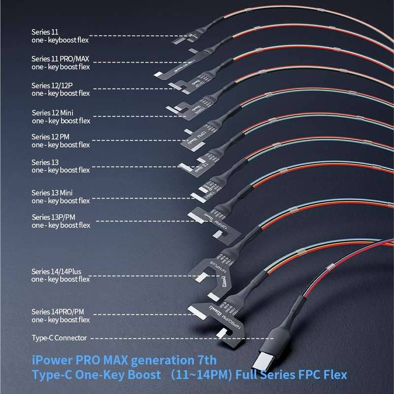 QianLi Generation 7th iPower Pro Max DC Power Control Test Cable for iPhone 6-14 Series