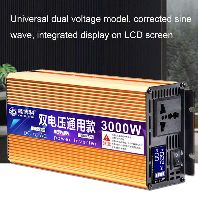 XINBOKE Universal Positive Wave Car Inverter Home Solar Inverter 48V/60V 3000W To 220V 1200W