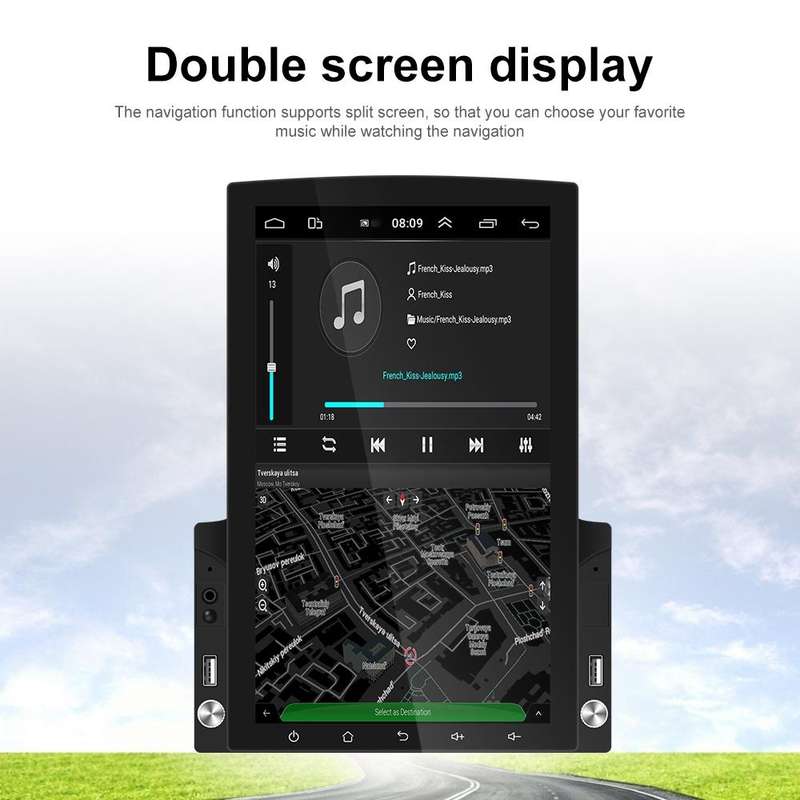 9.7 inch Vertical Screen HD 2.5D Glass Car MP5 Player Android Navigation All-in-one Machine, Spec...