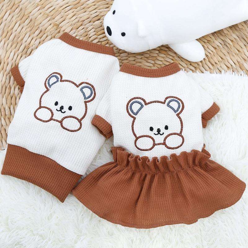 Pet Couple Bottoming Shirt Cat Dog Clothes, Size: S(T-shirt)
