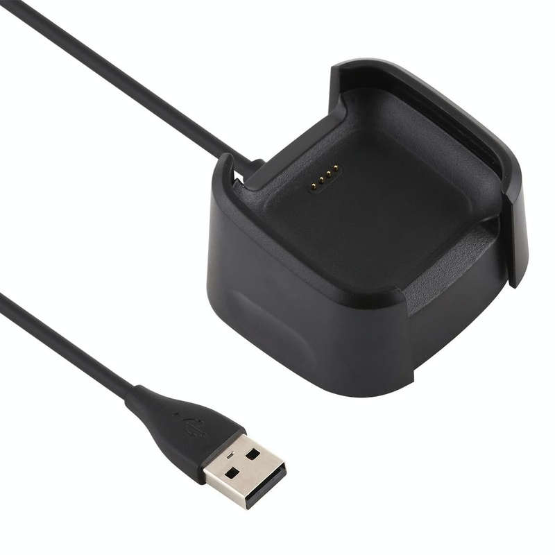 For Fitbit Versa 2 Charger Charging Dock Base Stand Holder with 1m Charging Cable(Black)