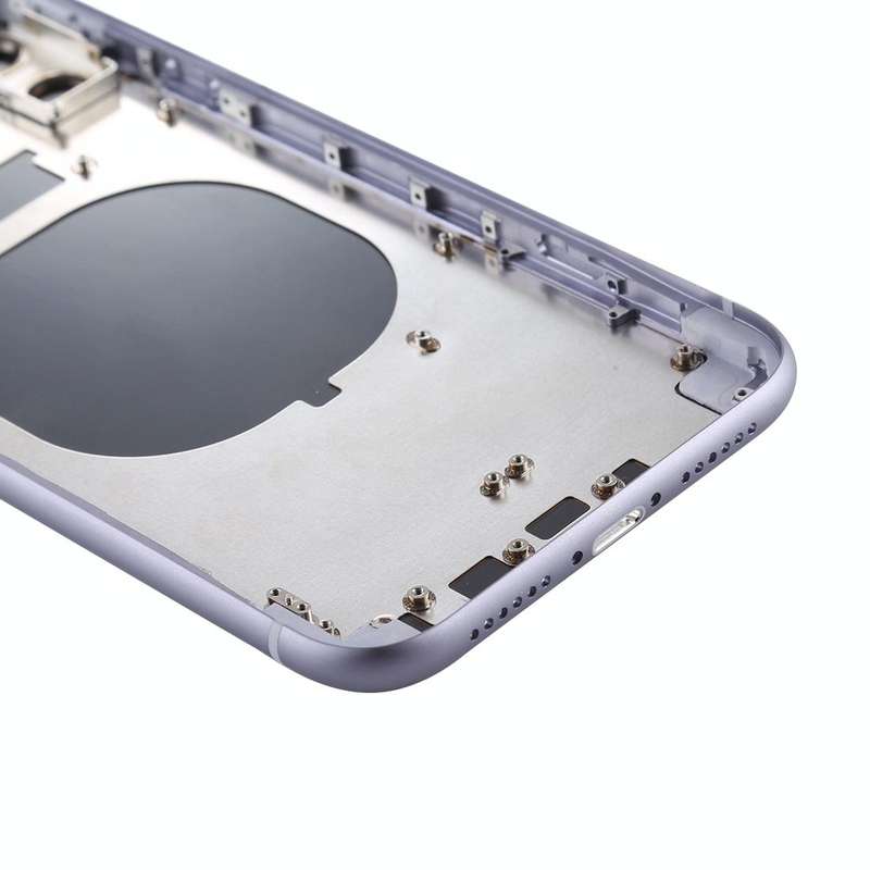 Back Housing Cover with SIM Card Tray & Side keys & Camera Lens for iPhone 11(Purple)