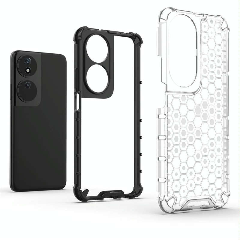 For Honor X7b Shockproof Honeycomb Phone Case(Green)
