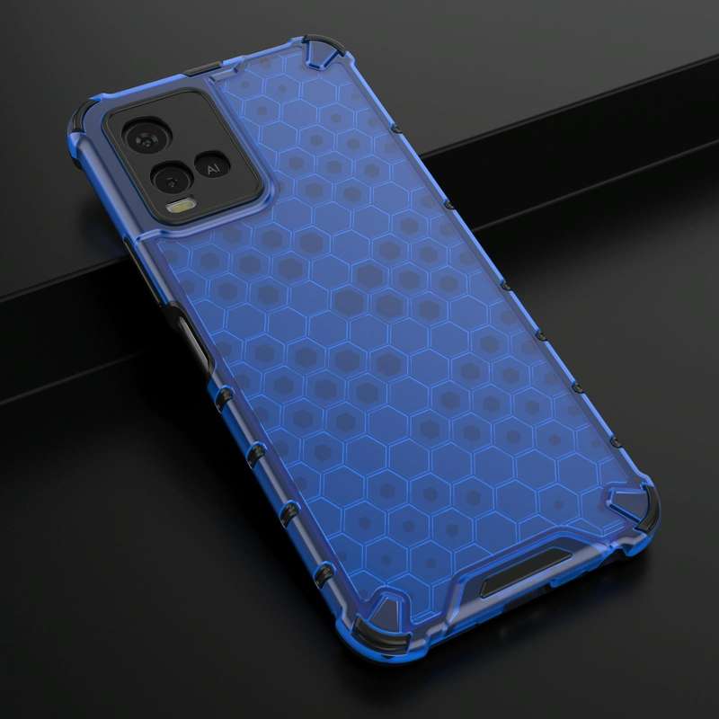 For vivo Y21 Shockproof Honeycomb PC + TPU Case(Blue)