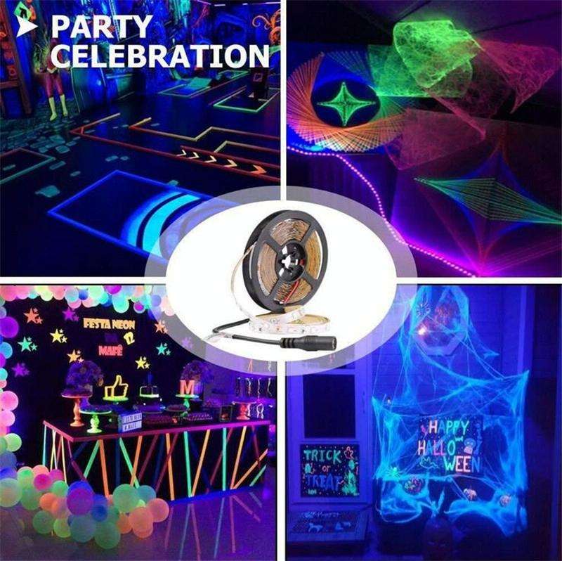 3528 SMD UV Purple Light Strip Epoxy LED Lamp Decorative Light Strip, Style:Bare Board 10m(EU Plug)