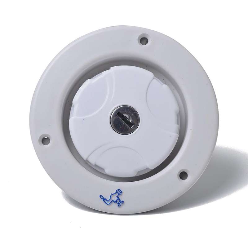 Locking Gravity Water Inlet Fill Dish Hatch Lock for RV Camper Trailer Cars(White)