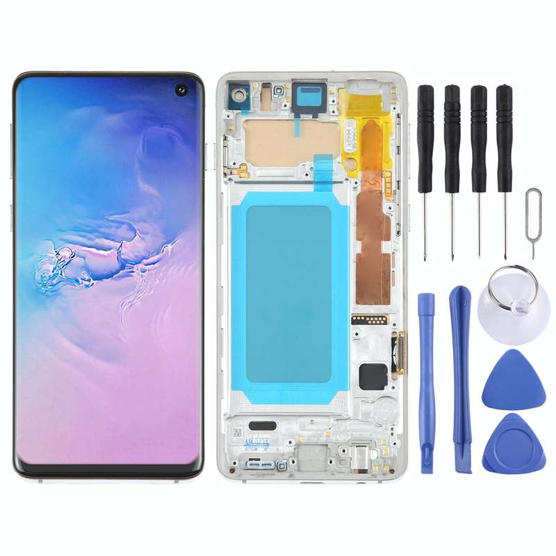 TFT LCD Screen For Samsung Galaxy S10 SM-G973 Digitizer Full Assembly with Frame,Not Supporting F...