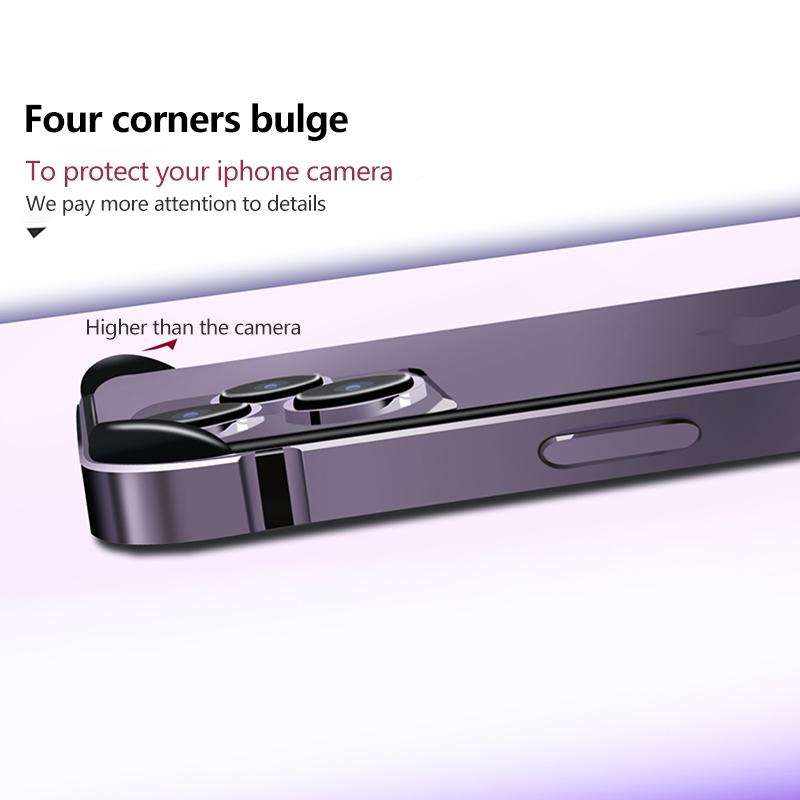 For iPhone 14 TPU + Aluminum Alloy Frame Phone Case(Blue)