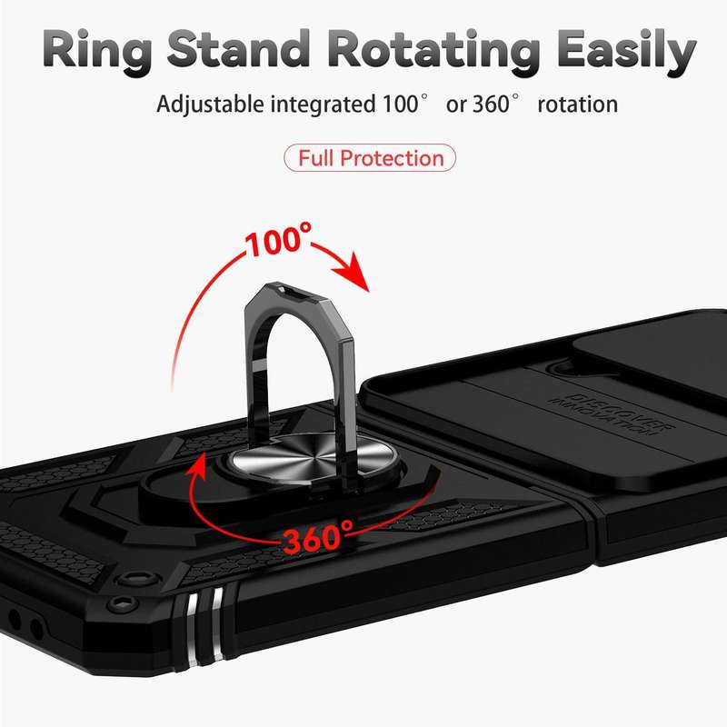 For Samsung Galaxy Z Flip4 Sliding Camshield Holder Phone Case(Black)