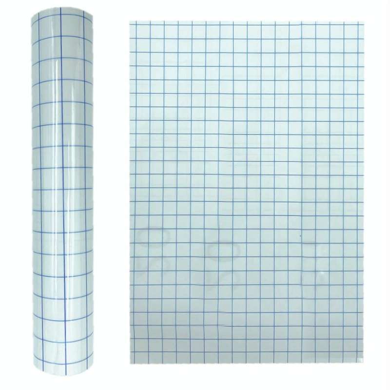 30cm x 500cm Self Adhesive Clear Lattice PVC Vinyl Positioning Transfer Film(Blue)