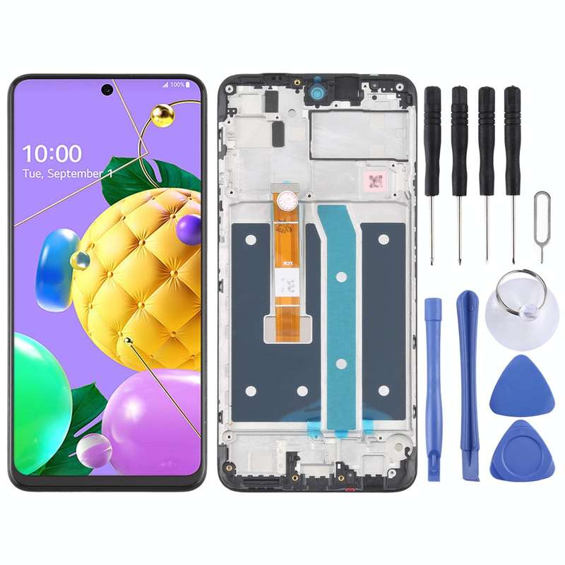 LCD Screen and Digitizer Full Assembly with Frame for LG K52 / K62 / Q52 LMK520 LM-K520 LMK520E L...