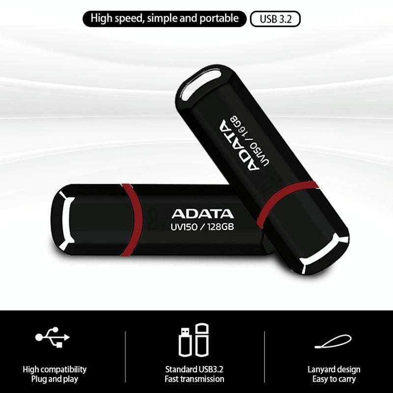 ADATA UV150 High Speed USB3.1 Business USB Flash Drive, Capacity: 128GB(Black)