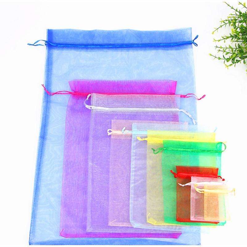 100 PCS Organza Gift Bags Jewelry Packaging Bag Wedding Party Decoration, Size: 7x9cm(D6 Red)