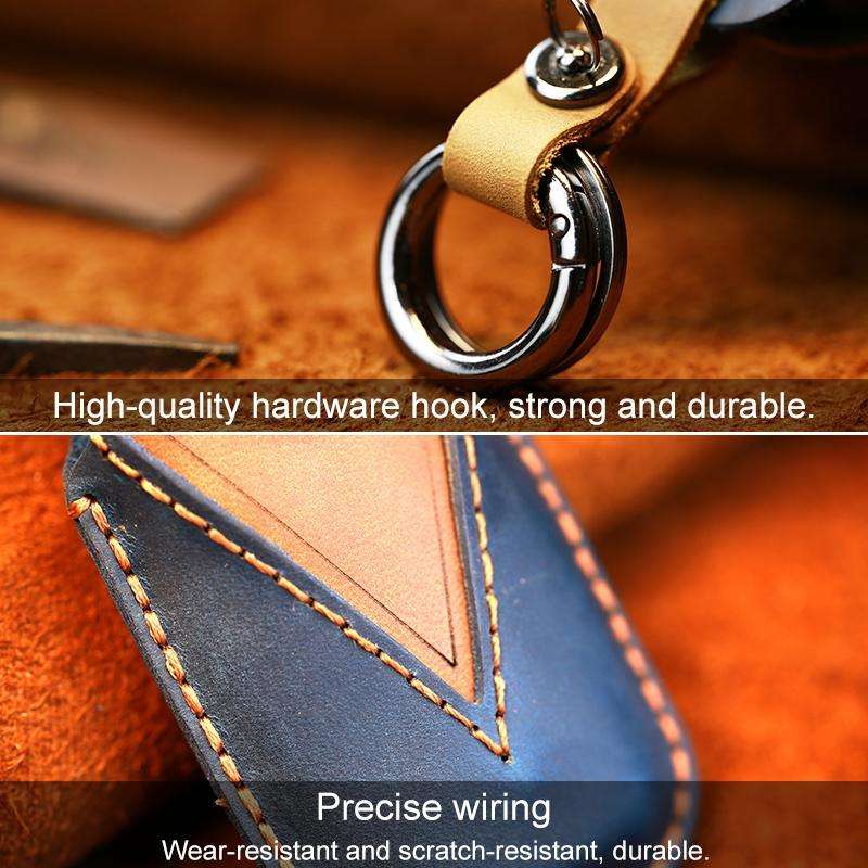 For Ford Car Cowhide Leather Key Protective Cover Key Case, Four Keys Version (Brown)