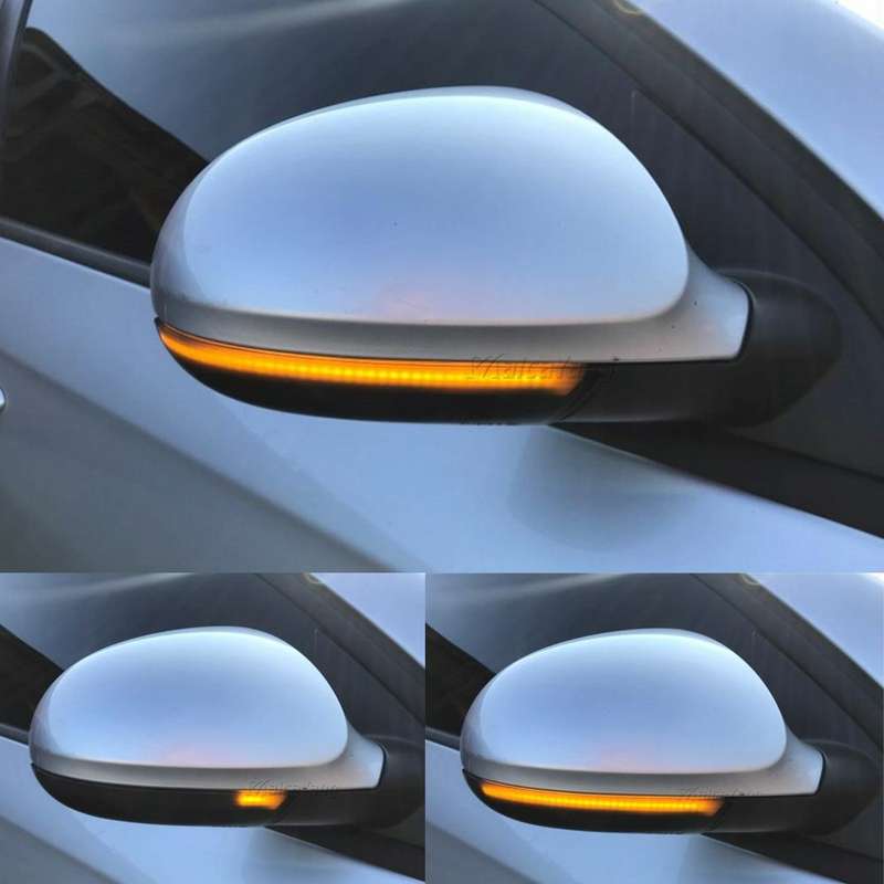2pcs For Volkswagen Golf 5 MK5 2003-2008 Car Dynamic LED Turn Signal Light Rearview Mirror Flashe...