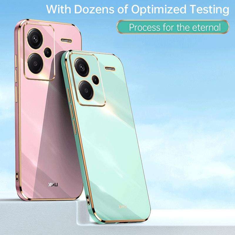 For Xiaomi Redmi Note 13 Pro+ XINLI Straight Edge 6D Electroplate TPU Phone Case(Cherry Purple)