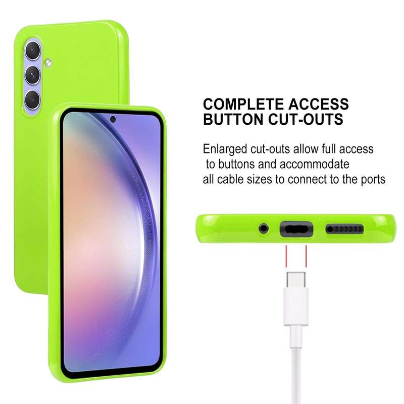 For Samsung Galaxy A54 5G GOOSPERY PEARL JELLY Shockproof TPU Phone Case(Fluorescent Green)