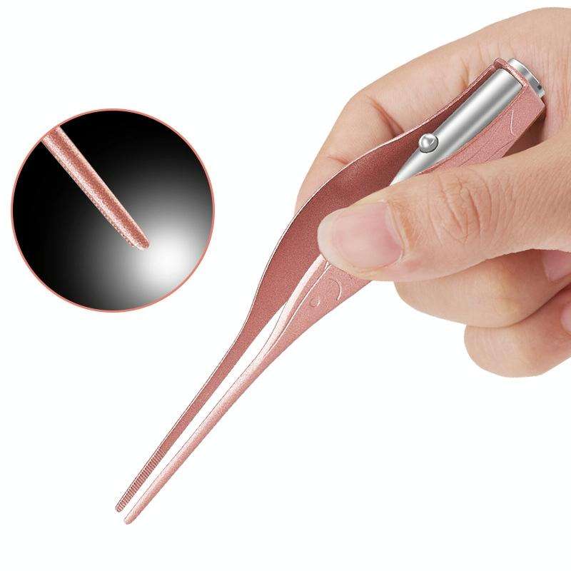 3 PCS Visible Light Ear Spoon Tool Tweezers(Random Color Delivery)